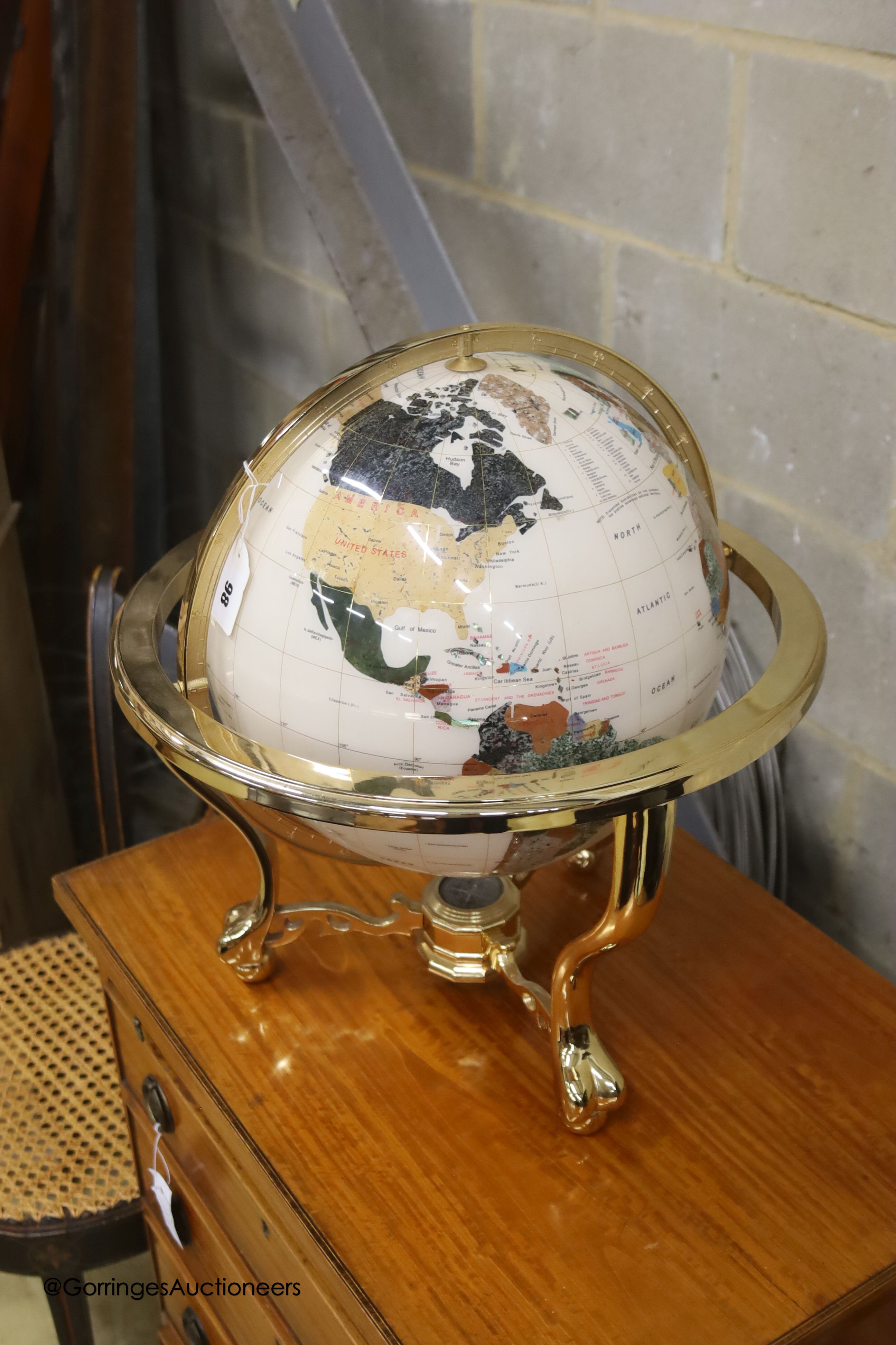 A table globe, height 46cm